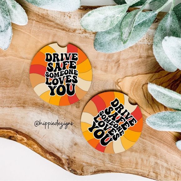 Retro Drive Safe I Love You Car Coaster Set |  Drive Safe  Coaster Set - Picture 5 of 12